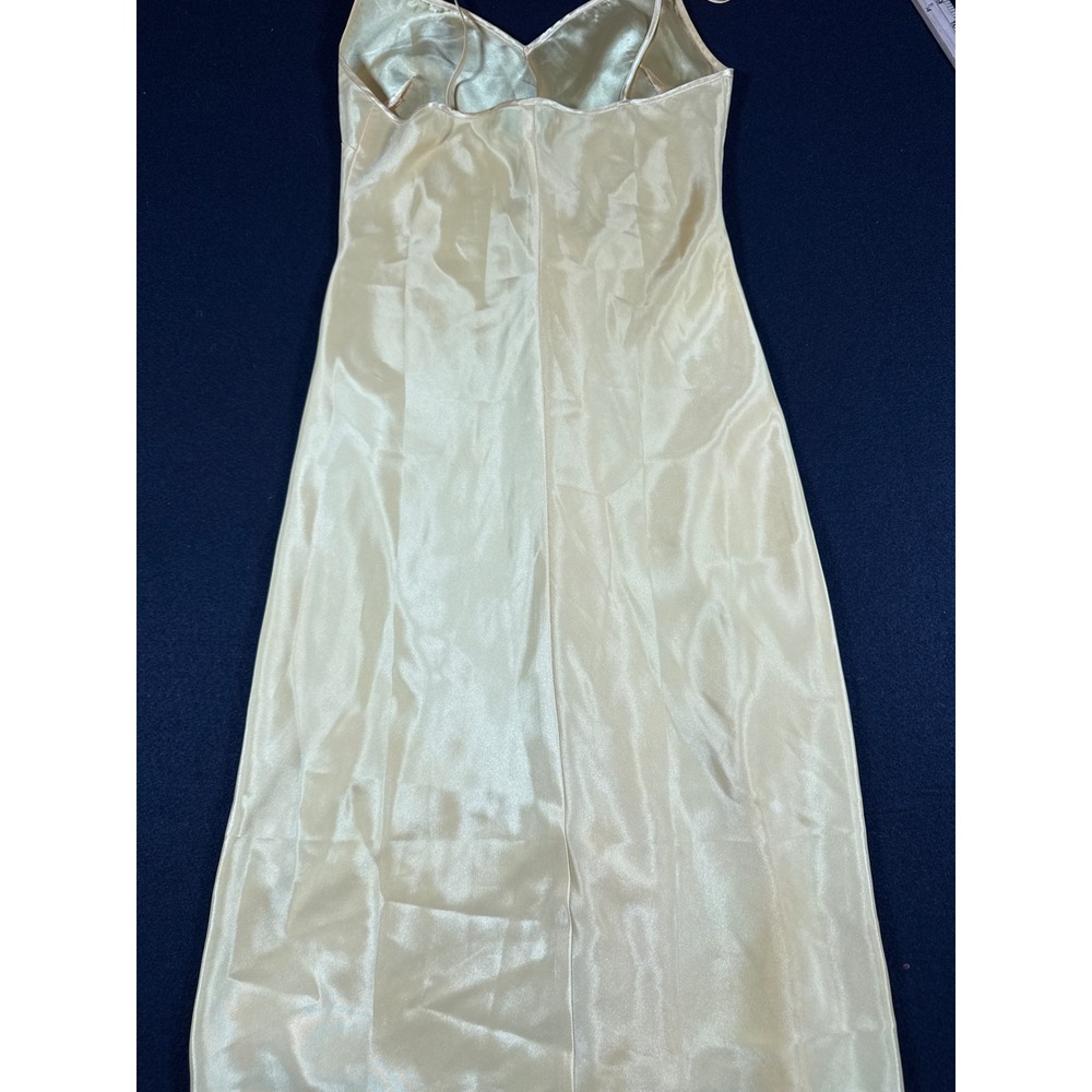 Laundry by Shelli Segal Yellow 100% Silk Midi Slip Dress V-Neck Size 6 - Picture 8 of 10